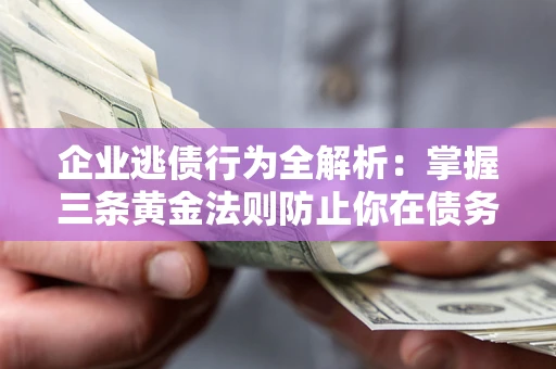北京企业逃债行为全解析：掌握三条黄金法则防止你在债务乱局中“踩雷”